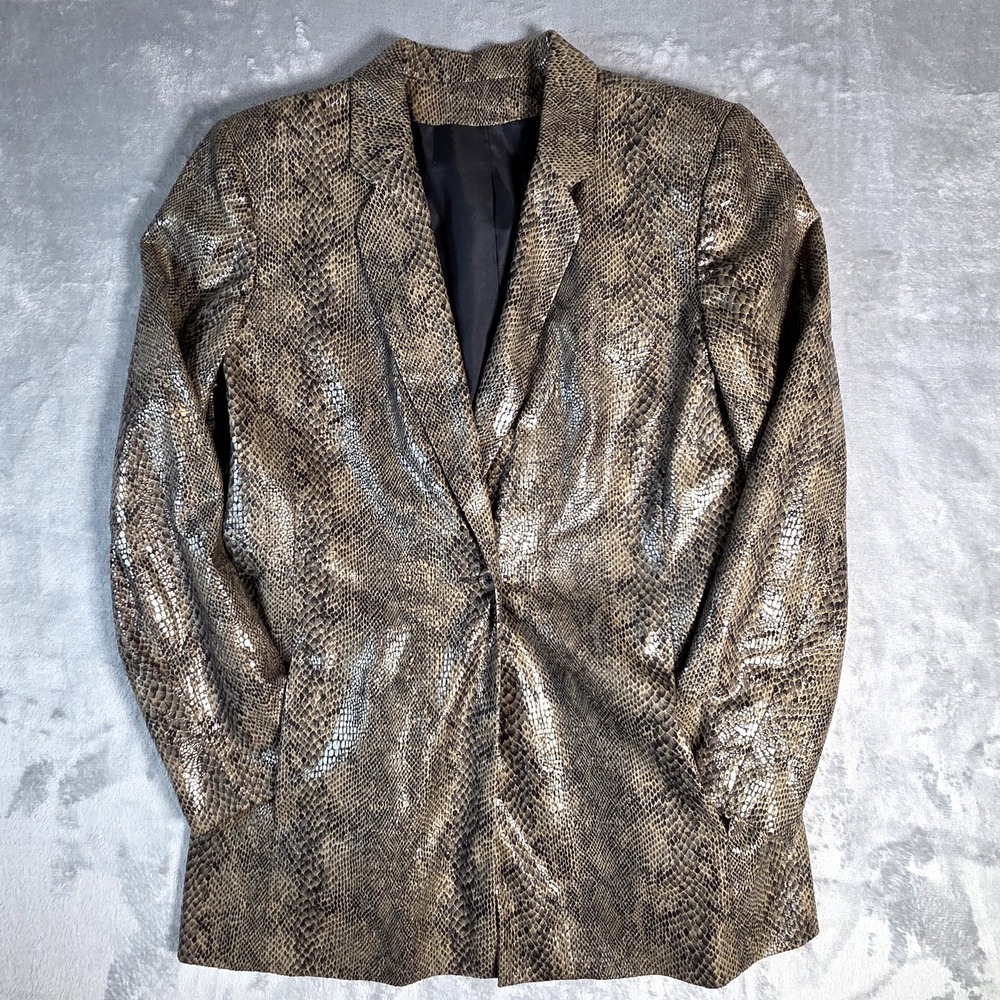Vintage Faux Snakeskin Blazer one button unbranded Pockets sz Large